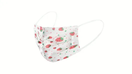 Máscara protetora descartável para crianças, tipo Earloop com impressão