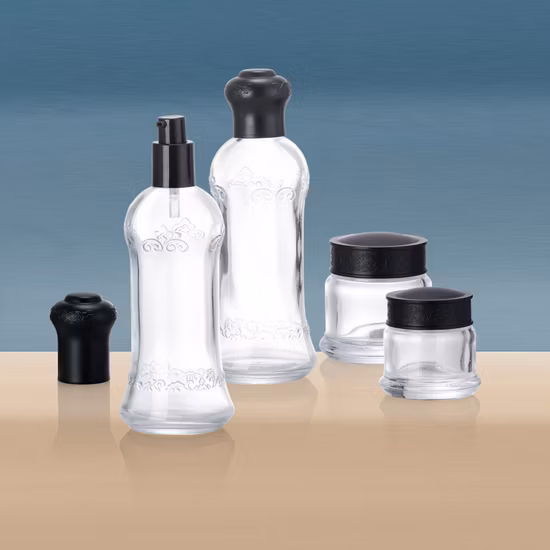 Embalagem cosmética ajustada cosmética customizável do frasco de vidro do creme da garrafa de vidro da loção